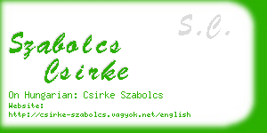 szabolcs csirke business card